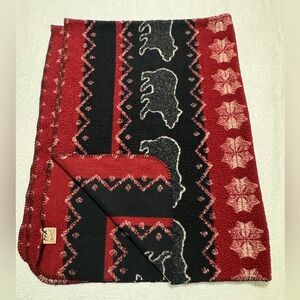 Woolrich Home Blanket Throw Bears And Snowflakes Fleece Sherpa 66” X 49”